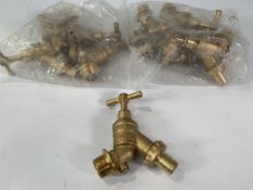 Eight Twist Handle Brass Outdoor Garden Bib Taps - 1/2 - BS1010/BS6282.