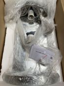 Chelsom Lighting 2 Light Tassel Sconce Wall Light, Silver with Cylinder Shade - New.