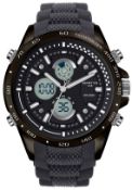 Martyn Line 2919 Black Multi-Function Rubber Watch (Stock Image).