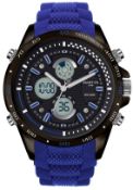 Martyn Line 2919 Blue Multi-Function Rubber Watch (Stock Image).