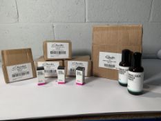 Four Boxes of sixteen Clarks Patent Leather Restorer 10ml Per Bottle And Twelve Clarks Foaming Suede