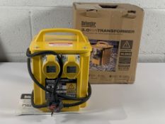 Defender 240V-110V Power tool Transformer with 2x16A Outlets (3.0KVA Transformer). As New.
