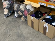Two boxed and five bags of hats/caps.