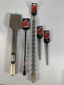 Five Milwaukee Items To Include 1 x Impact Locking Bit Holder 305mm, 1 x 28mm Hex 400mm x 80mm Wide