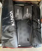 VONYX Folding Mobile DJ Booth System, Deck Stand Shelf, Lycra Scrims & Carry/Storage Bag, Carry Case