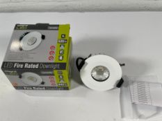 Fourteen Integral LED Low-profile Fire Rated Downlights 70-75mm Cutout IP65 520LM 6W 4000K 38 Beam D