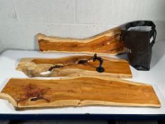 Three Solid Yew Shelves (custom made).