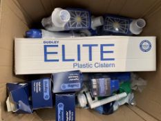 A quantity of as new Dudley toilet related items to include Hydroflo telescopic float valves, Elite