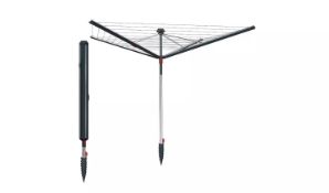 Vileda Sun-Rise 50m Outdoor Rotary Clothes Dryer with Retractable Lines (some minor damage to ground