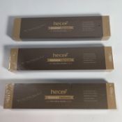 Three Hecef Damascus Chef Knives With Olive Wood Handles 8