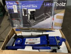 Ultra Toolz 4 Ton Heavy Duty Hydraulic Quick Service Garage Jack With Rapid Pump, 75-500MM, Boxed (O