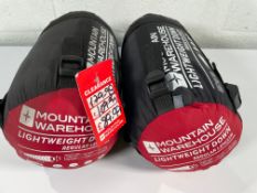 Two Mountain Warehouse Lightweight Down, Regular Length Sleeping Bags.
