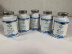 Five Swiss Bioenergetics Rhodiola & Ashwagandha Supplements (90 Capsules Per Jar) Sealed, New. (Exp