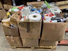 Pallet of Miscellaneous Items to include Cleaning, Clothing and Household Related Products.