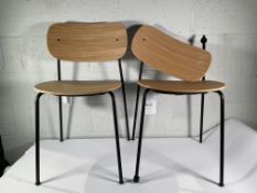 Two Audo Copenhagen Co Dining Chairs - Naked - No Armrests (some minor damage and one missing a scre