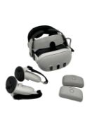 Pre-owned Meta Quest 3 Mixed-Reality VR Headset with Controllers, Bobovr M3 Pro Battery Head Strap a