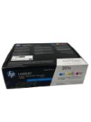 As new HP 201X High Yield LaserJet Toner Cartridge Multipack (P/N: CF253XM EAN: 190780321362).
