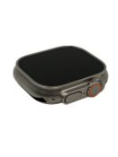 Pre-owned Apple Watch Ultra GPS (A2859) 49mm in Natural Titanium (S/N: HHXCXH6T9C).