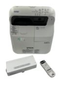 Pre-owned Epson EB-695Wi Projector with Epson H599LCU Touch Unit & Remote Control.
