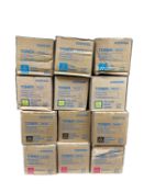Twelve as new Konica Minolta TN619C Toner Cartridges (Some boxes open).