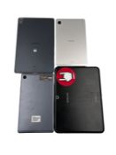 Four pre-owned Samsung Tablets sold for parts (All Google Account locked, sold as seen).