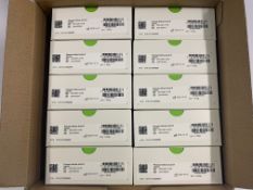 A box of Ten Phonax Nathos Auto SP Hearing Aids (REF: 050-0295-0138) Beige. As new