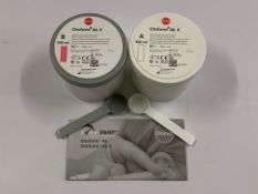 A box of two Otoform Ak X curing ear impression silicone 2x 500ml, A+B, 1x Pink, 1x White. (REF: 475