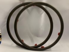 A Pair of Lignorim Prime Wooden Pushrims For Wheel Chairs, Dark Wood, Size 24