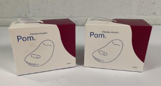 Two Dame Pom Flexible Vibrators, Plum.
