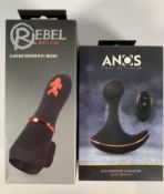 Two Pleasure Items to Include a Rebel Mens Gear Clans Rechargeable Masturbator With 2 Motors 16.9 x