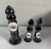 Two WAD Favor of the Emperor Plug - Black M, WAD Storm Ender - Black L, Grote Geribbelde Dildo - WA