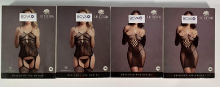 Four Le Desir By Shots Sensual Wear, 2 x Suspender Rhinestone Body Stockings and 2 x Long Sleeved Ne