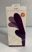VIVE-TANI Rechargeable Pulse-Wave Triple Motor Finger Motion Silicone Vibrator - Purple