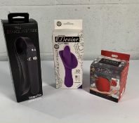 Nass Toys Devine Vibes Tongue Clit Hugger - Purple, Shegasm Forbidden Apple Clit Stimulator, Adam &