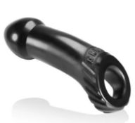 Oxballs Grunt Double Penetrator Cocksheath, Platinum Pure Silicone- SkinFlex, Black, New (Stock Ima