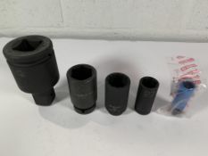 Five Socket Tool Related Items To Include ISS-UK 1-1/2, Master35 39mm, Facom 36 & 17mm and Mac 27mm