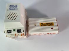 Fourteen Posenato Emergency Power Supplies SIRIO 10 Ni-Cd 12V - 0,7 Ah and twenty Alarm Sensors - As