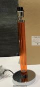 Chelsom Lighting Amber Glass Table Lamp, Approx 53cm Height, Chrome Finish Base, No Plug (Light Fitt