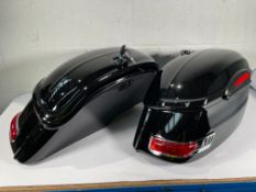 Motorcycle Paniers (pair) - Black - New (with some minor scratches, brand unknown).