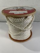 Three Strand Polyester Sailing/Mooring Rope - White - 69.5m (reel), 14mm diameter.