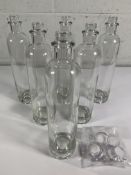 Six Shaped Glass Bottles With Lids, 700ML.