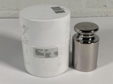 An Ohaus 2KG OIML F1 Test Weight (Cylindrical Shape, Stainless Steel).