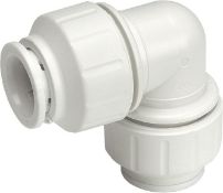 Twenty Five John Guest Speedfit PEM0322W 22mm Equal Elbow (stock image).