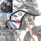 Motorcycle Upper Crash Bar Compatible With BMW F 900 GS 2024 HG53 Black (A562792) With Waterproof K3