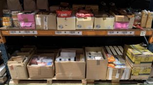 Two Shelves of Assorted Food Items To Include Conf