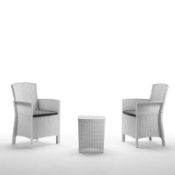BICA Two Person Rattan Garden Furniture Set - Whit