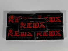 Five Boxes of Bones Reds Precision Skate Bearings.
