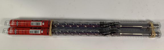 Two Milwaukee 4 Cut SDS-Max Drill Bit Pieces, Diam