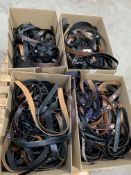 Four Boxes Of Assorted Preowned Belts.