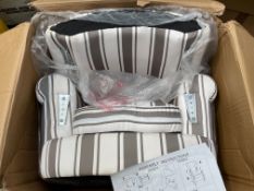 Accent Chair HZB-6221 - Walnut/White Stripe.